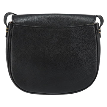 Burberrys Shoulder Bag Leather Black Gold Auth BA7135 - 0