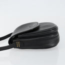 Burberrys Shoulder Bag Leather Black Gold Auth BA7135-4