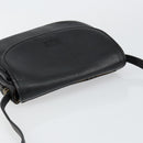 Burberrys Shoulder Bag Leather Black Gold Auth BA7135-6