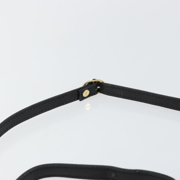 Burberrys Shoulder Bag Leather Black Gold Auth BA7135