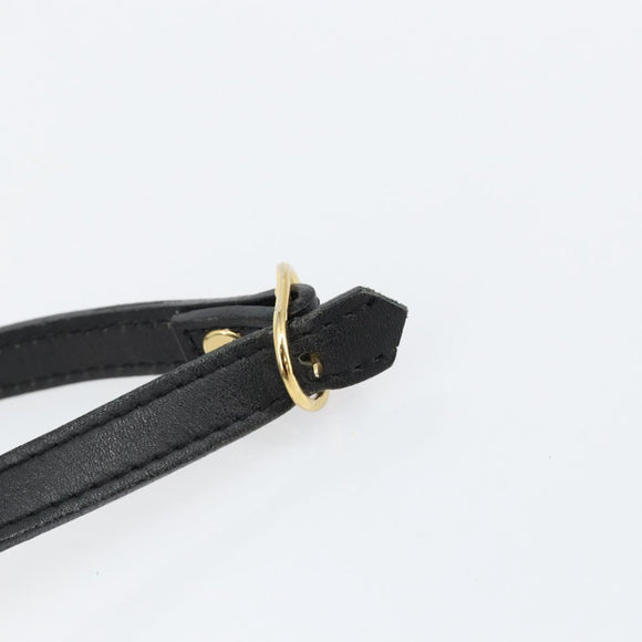 Burberry Schoudertas Leer Zwart Goud Auth BA7135