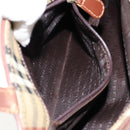 BURBERRY Nova Check Hand Bag PVC Beige Silver Auth BA7137-12