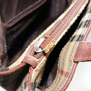 BURBERRY Nova Check Hand Bag PVC Beige Silver Auth BA7137-19
