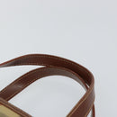 BURBERRY Nova Check Hand Bag PVC Beige Silver Auth BA7137-8