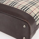 BURBERRY Nova Check Tote Bag Canvas Beige Silver Auth BA7138-9