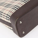 BURBERRY Nova Check Tote Bag Canvas Beige Silver Auth BA7138-14