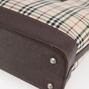 BURBERRY Nova Check Tote Bag Canvas Beige Silver Auth BA7138-15