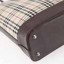 BURBERRY Nova Check Tote Bag Canvas Beige Silver Auth BA7138-16