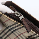 BURBERRY Nova Check Tote Bag Canvas Beige Silver Auth BA7138-10
