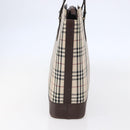 BURBERRY Nova Check Tote Bag Canvas Beige Silver Auth BA7138-3