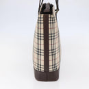 BURBERRY Nova Check Tote Bag Canvas Beige Silver Auth BA7138-4