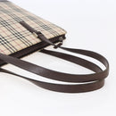BURBERRY Nova Check Tote Bag Canvas Beige Silver Auth BA7138-7