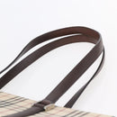 BURBERRY Nova Check Tote Bag Canvas Beige Silver Auth BA7138-8