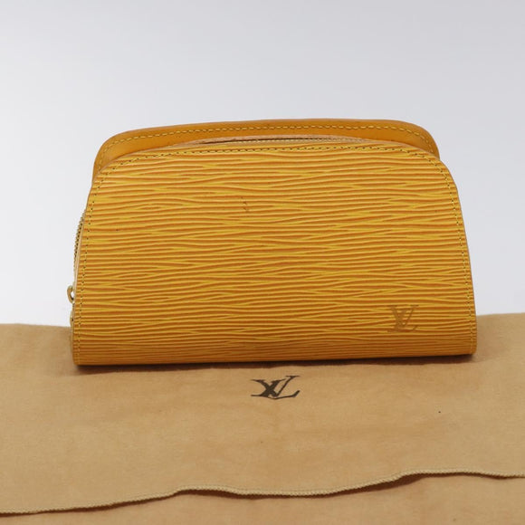 LOUIS VUITTON Epi Dauphine PM Pouch Yellow M48449 LV Auth BA714