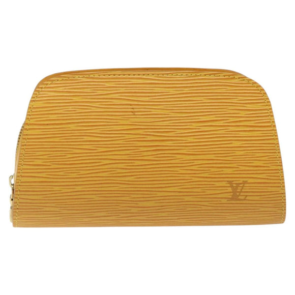 LOUIS VUITTON Epi Dauphine PM Pouch Yellow M48449 LV Auth BA714