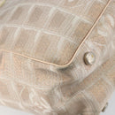 CHANEL New Travel Line Tote Bag Nylon Beige Gold CC Auth BA7141-14