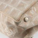 CHANEL New Travel Line Tote Bag Nylon Beige Gold CC Auth BA7141-16