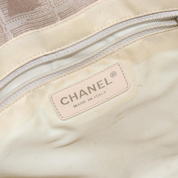 CHANEL New Travel Line Tote Bag Nylon Beige Gold CC Auth BA7141