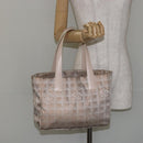 CHANEL New Travel Line Tote Bag Nylon Beige Gold CC Auth BA7141-21
