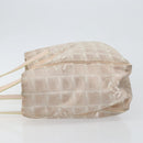 CHANEL New Travel Line Tote Bag Nylon Beige Gold CC Auth BA7141-4