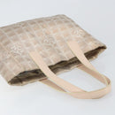 CHANEL New Travel Line Tote Bag Nylon Beige Gold CC Auth BA7141-6
