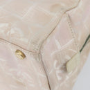 CHANEL New Travel Line Hand Bag Nylon Beige CC Auth BA7142-8