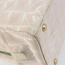 CHANEL New Travel Line Hand Bag Nylon Beige CC Auth BA7142-17