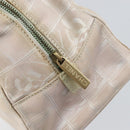 CHANEL New Travel Line Hand Bag Nylon Beige CC Auth BA7142-18