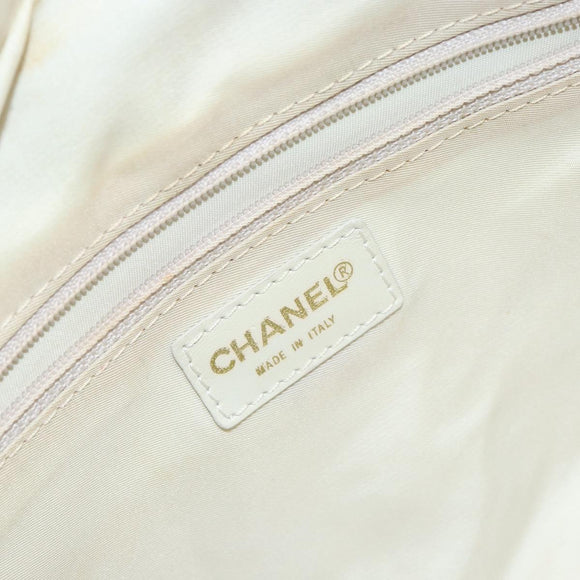 CHANEL New Travel Line Hand Bag Nylon Beige CC Auth BA7142