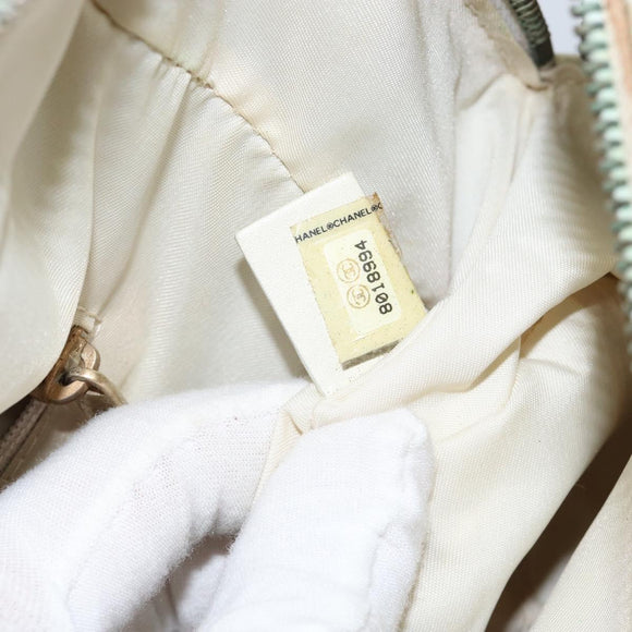 CHANEL New Travel Line Hand Bag Nylon Beige CC Auth BA7142