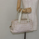 CHANEL New Travel Line Hand Bag Nylon Beige CC Auth BA7142-24