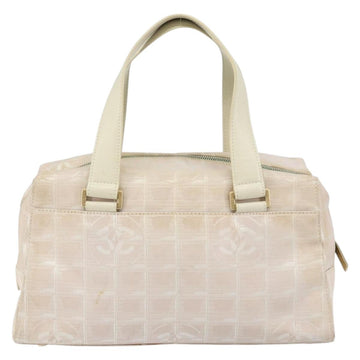CHANEL New Travel Line Hand Bag Nylon Beige CC Auth BA7142 - 0