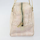 CHANEL New Travel Line Hand Bag Nylon Beige CC Auth BA7142-3