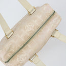 CHANEL New Travel Line Hand Bag Nylon Beige CC Auth BA7142-6