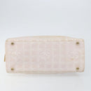 CHANEL New Travel Line Hand Bag Nylon Beige CC Auth BA7142-5