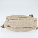 CHANEL New Travel Line Hand Bag Nylon 2way Beige Silver CC Auth BA7143-5