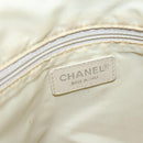 CHANEL New Travel Line Hand Bag Nylon 2way Beige Silver CC Auth BA7143-19