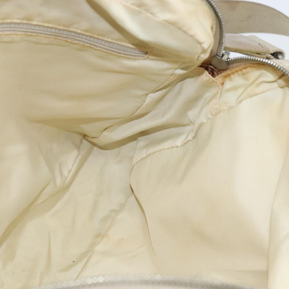 CHANEL New Travel Line Hand Bag Nylon 2way Beige Silver CC Auth BA7143