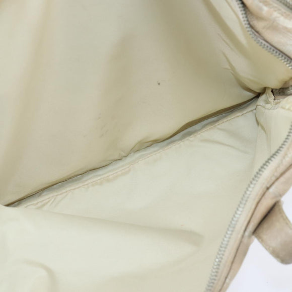 CHANEL New Travel Line Hand Bag Nylon 2way Beige Silver CC Auth BA7143