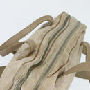 CHANEL New Travel Line Hand Bag Nylon 2way Beige Silver CC Auth BA7143-6