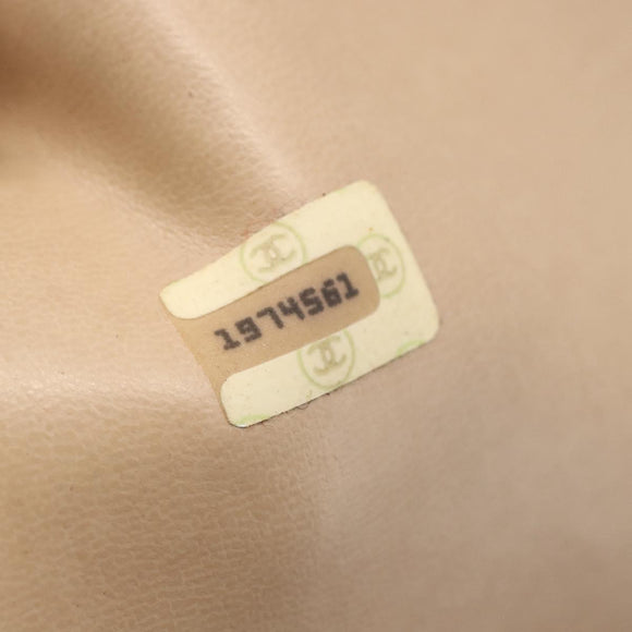 CHANEL Shoulder Bag Leather Beige Gold CC Auth BA7146