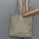 CHANEL Shoulder Bag Leather Beige Gold CC Auth BA7146-22
