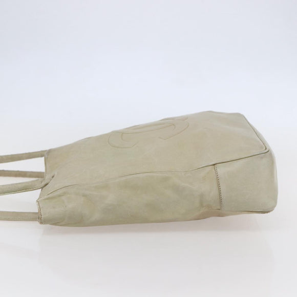 CHANEL Shoulder Bag Leather Beige Gold CC Auth BA7146