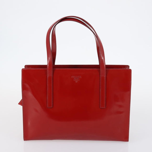 PRADA Tote Bag Leather Nylon 2 Set Red Blue Auth BA7150