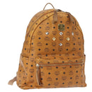 MCM Logogram Vicetos Backpack PVC Leather Brown Gold Auth BA7151-1