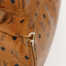 MCM Logogram Vicetos Backpack PVC Leather Brown Gold Auth BA7151-17
