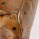 MCM Logogram Vicetos Backpack PVC Leather Brown Gold Auth BA7151-15
