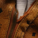 MCM Logogram Vicetos Backpack PVC Leather Brown Gold Auth BA7151-19