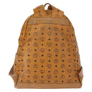 MCM Logogram Vicetos Backpack PVC Leather Brown Gold Auth BA7151-2