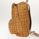 MCM Logogram Vicetos Backpack PVC Leather Brown Gold Auth BA7151-4